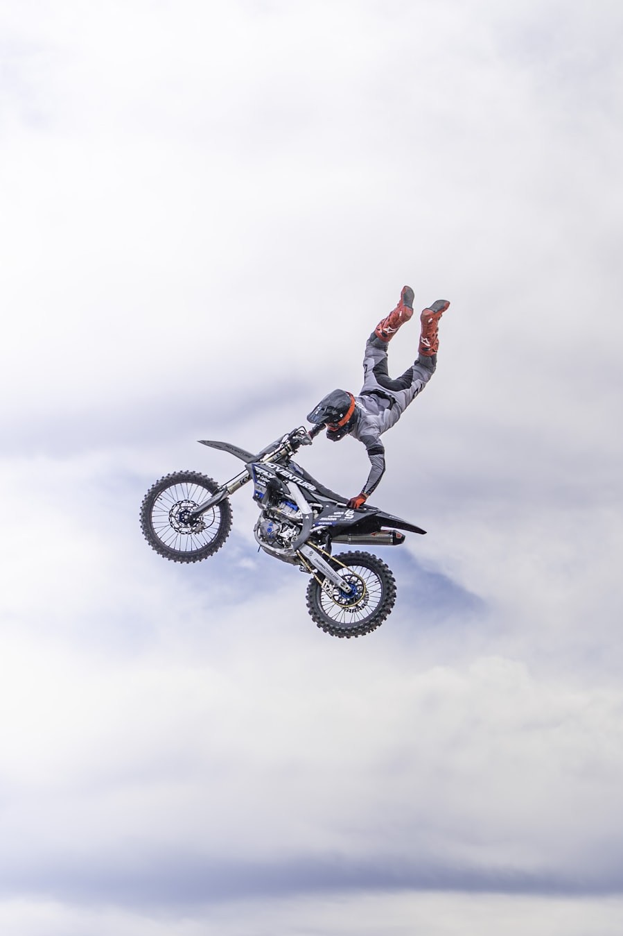 Freestyle motocross rider mid-air